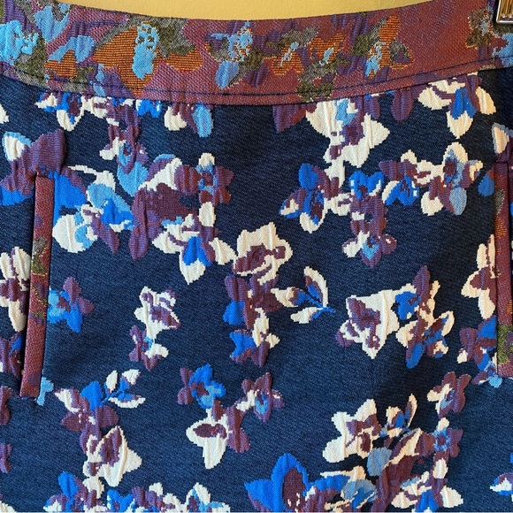 Anthropologie MAEVE Cardana Embossed Floral Colorful Straight Mini Skirt Size 0 - Picture 2 of 11